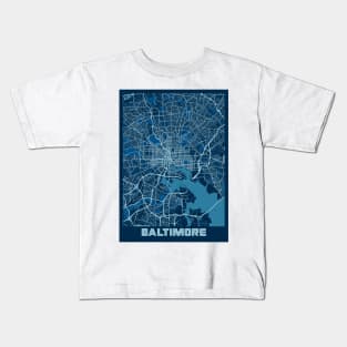 Baltimore - Maryland Peace City Map Kids T-Shirt